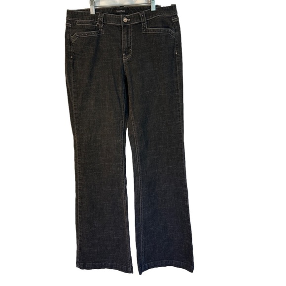 WHITE House Black Market Black Washed Denim Wide Leg Jeans Tall - Picture 1 of 4